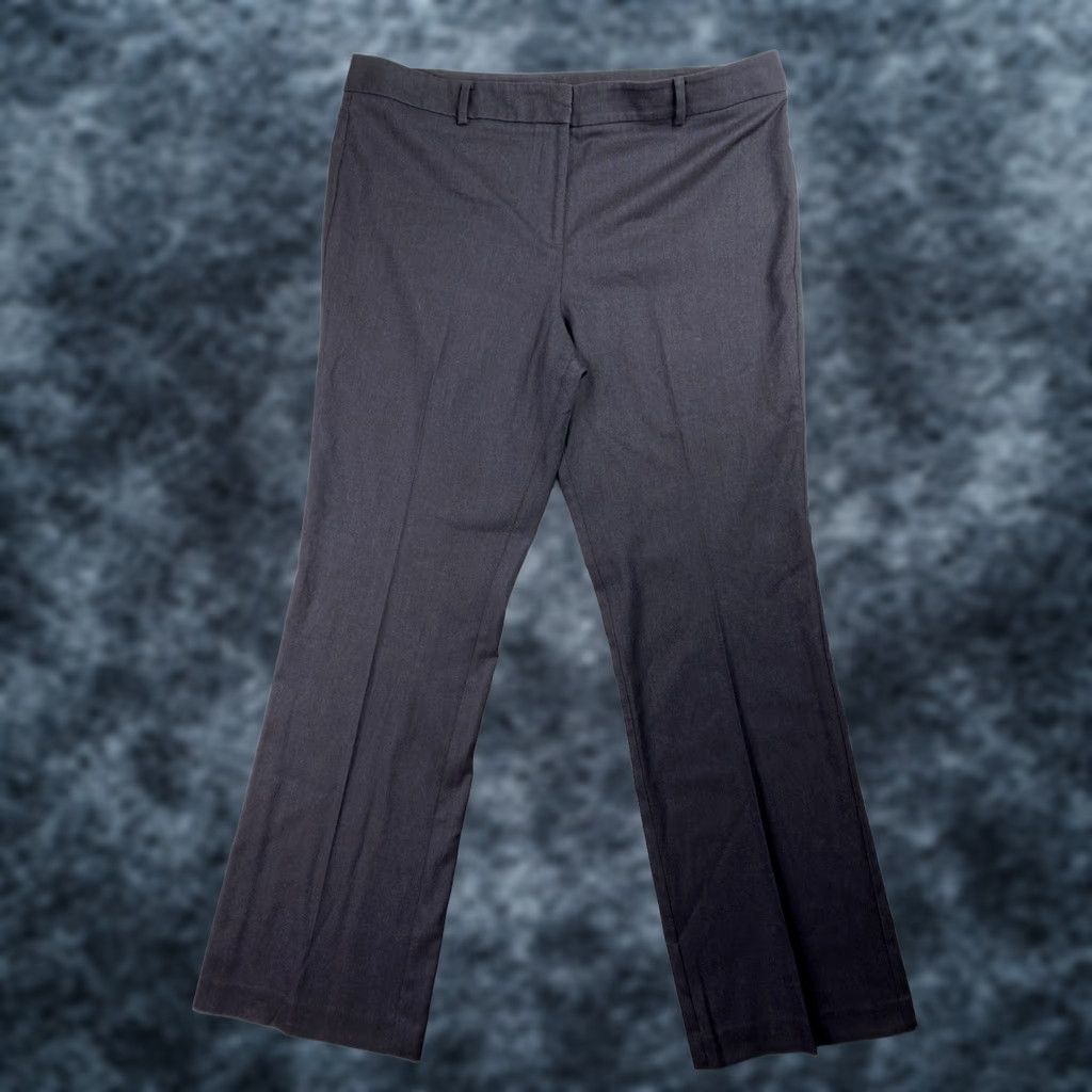 Ann Taylor Ann Taylor Signature Trouser Dress Pants 14 Charcoal Gray Solid Wide Leg? Size 36" / US 14 / IT 50 - 1 Thumbnail