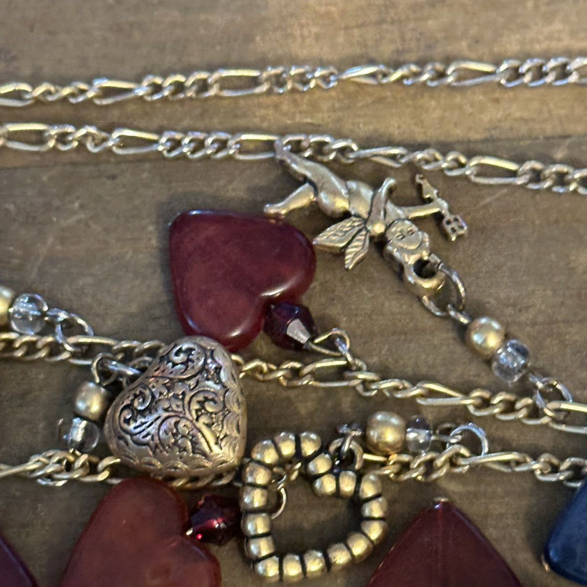 Vintage Vintage long cherubs and hearts charm necklace Size ONE SIZE - 5 Thumbnail