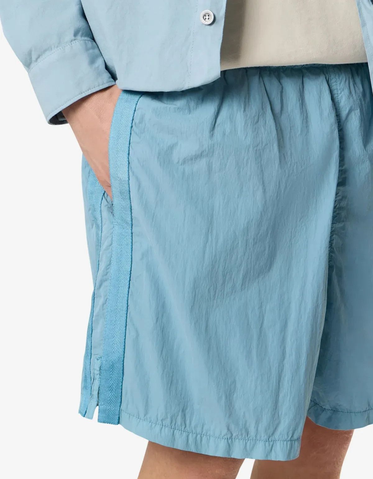 Stone Island Stone Island Marina Blue Micro Brushed Nylon-TC Swim Shorts Size US 34 / EU 50 - 4 Thumbnail