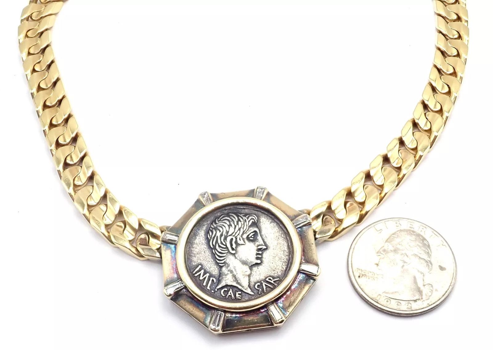 Bvlgari Bulgari 18k Yellow Gold Antique Coin Link Necklace Size ONE SIZE - 4 Thumbnail