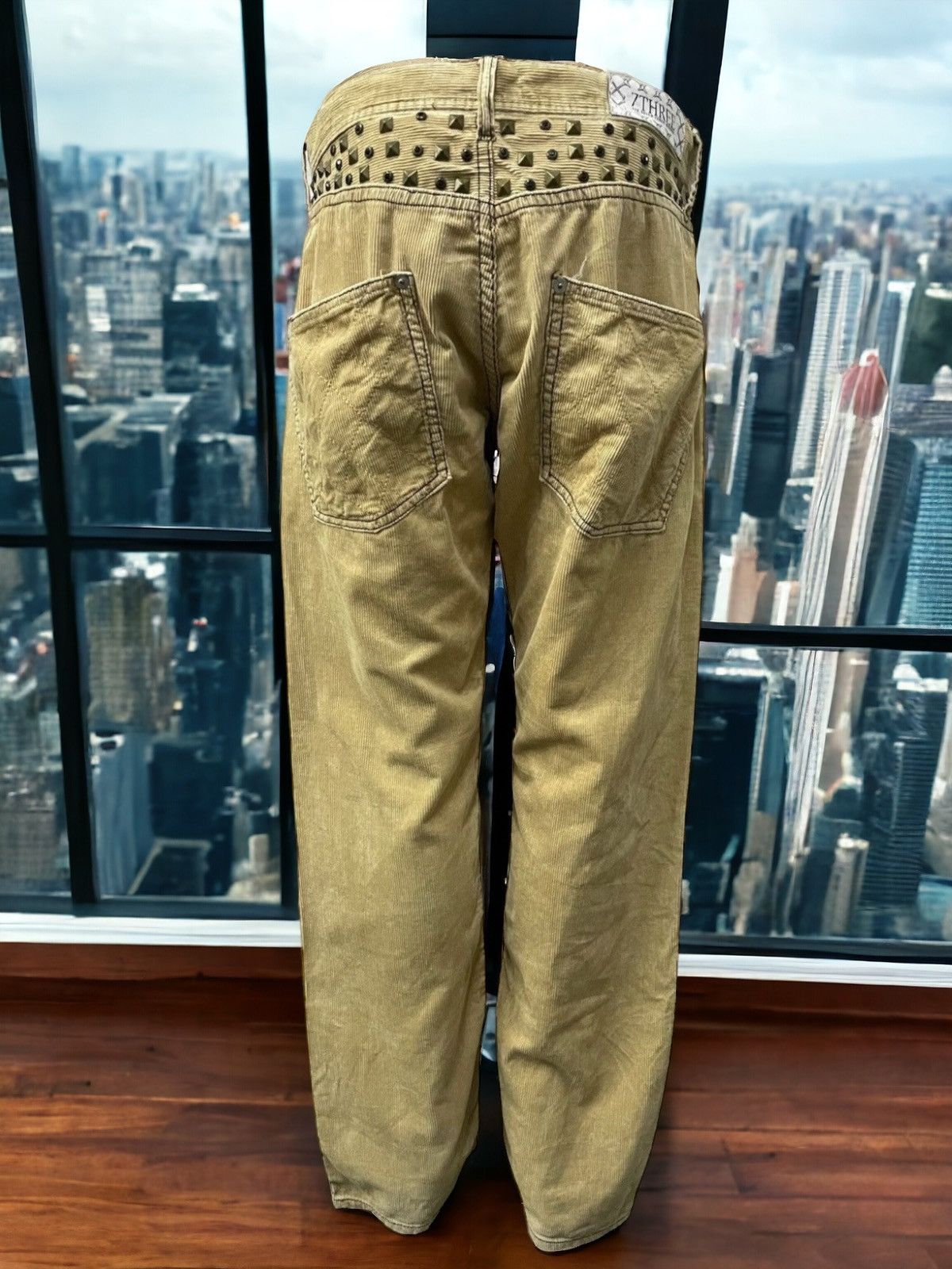 GOSTAR DE FUGA × Hysteric Glamour The 7three Japan Studded Rhinestones Corduroy Brown Pants Size US 32 / EU 48 - 1 Thumbnail