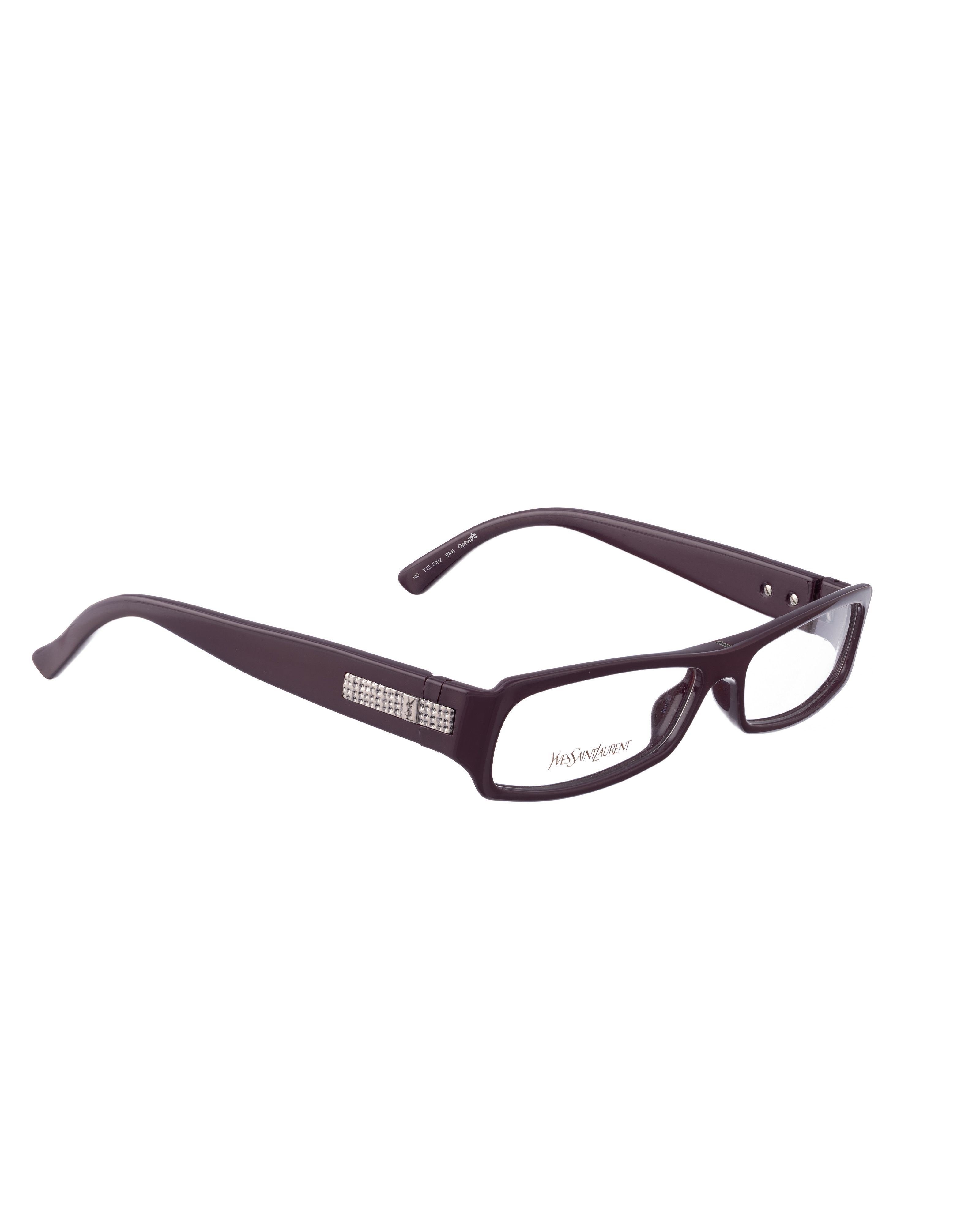 Saint Laurent Paris Yves Saint Laurent 00s Eggplant Purple Plastic Glasses Size ONE SIZE - 2 Thumbnail