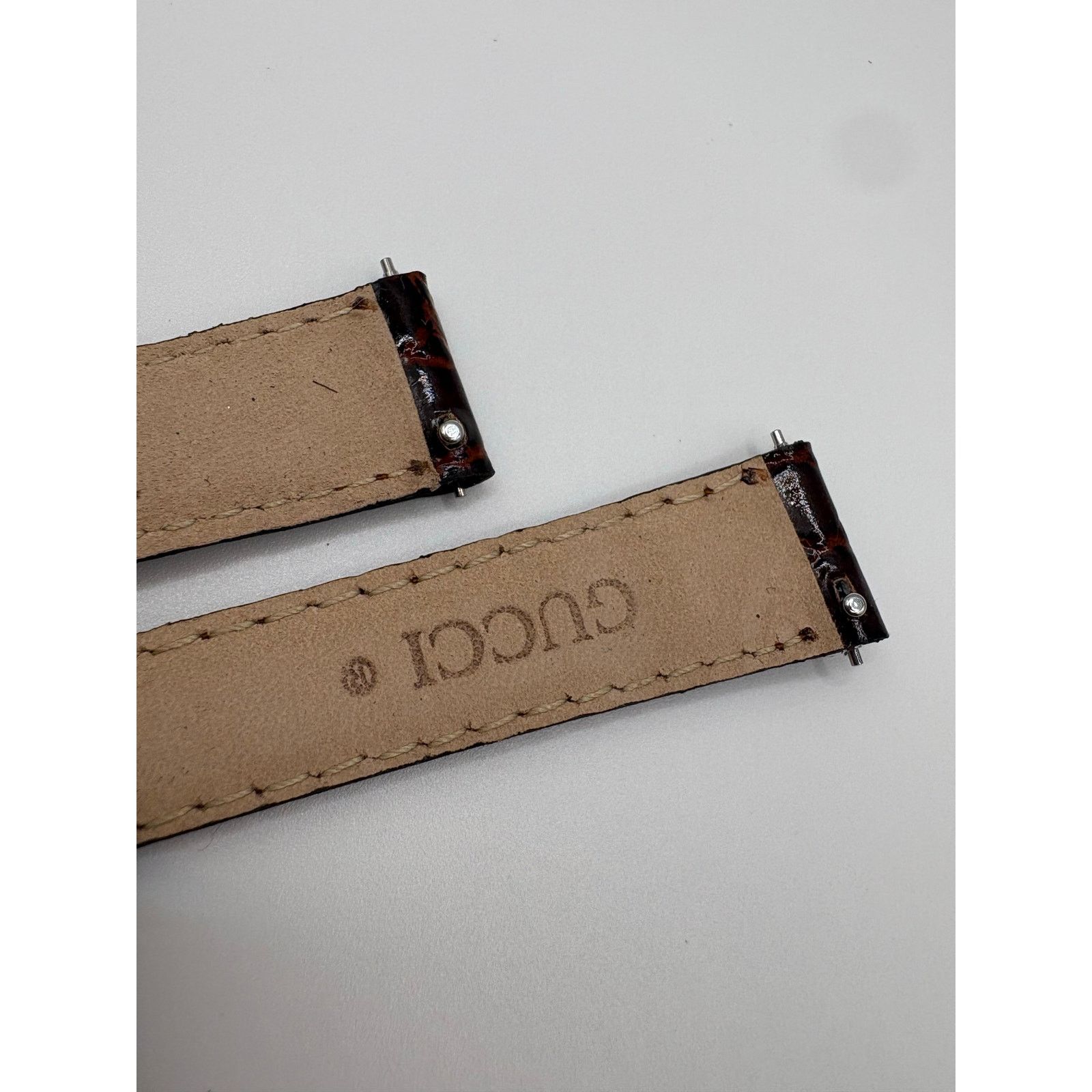 Gucci NOS Vintage Gucci 13mm Brown Croco Leather Watch Strap Size ONE SIZE - 10 Thumbnail