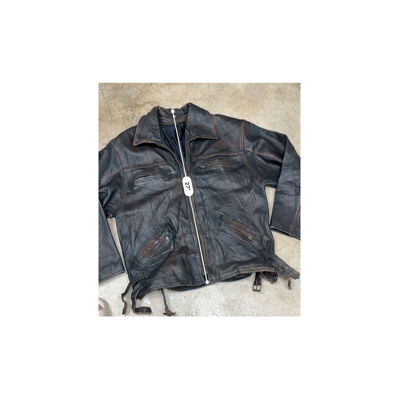Vintage Vintage Brown Leather Boxy Racing Jacket Unisex M Size US M / EU 48-50 / 2 - 20 Thumbnail