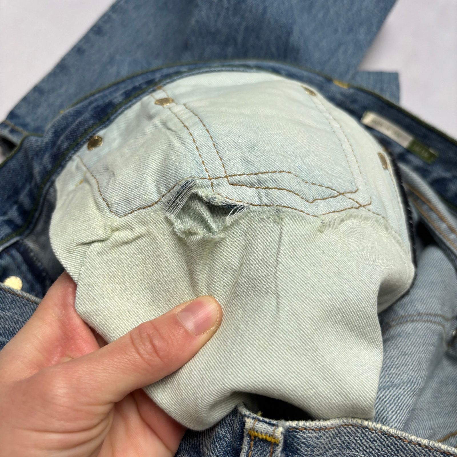 Sid Mashburn $185 Sid Mashburn Light Wash Denim 36x34 Slim Straight Jeans Size US 36 / EU 52 - 12 Thumbnail