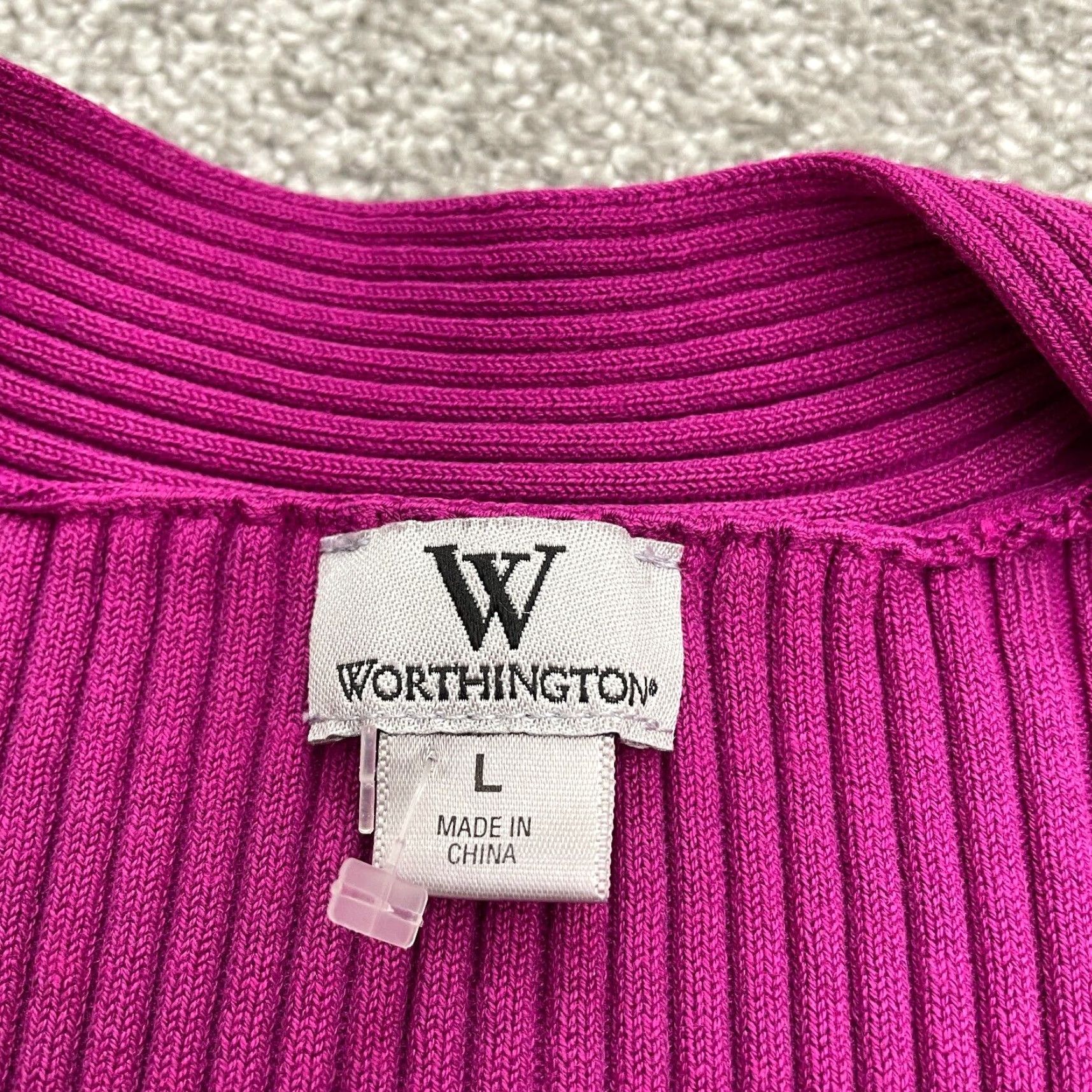 Worthington Worthington Womens Sweater Shirt Knit Wrap V-Neck Purple Large Knit Top Regular Sleeve L Womens Size L / US 10 / IT 46 - 4 Thumbnail