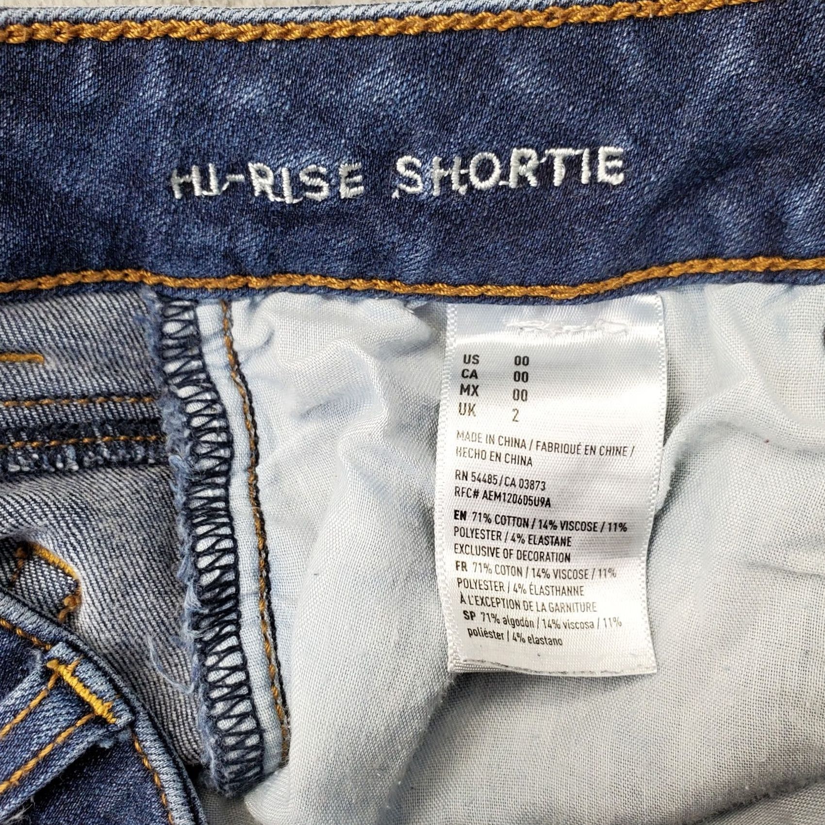 American Eagle Outfitters VINTAGE American Eagle Outfitters Shorts Women Size 00 Blue Denim High Rise Distressed Size 24" / US 00 / IT 34 - 7 Thumbnail