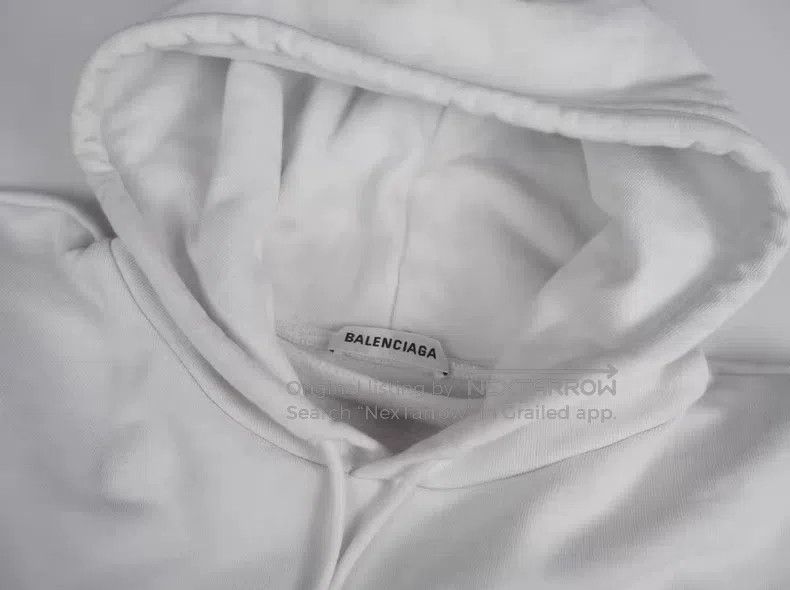 Balenciaga Balenciaga White Painted Logo Hoodie Size L Size US L / EU 52-54 / 3 - 4 Thumbnail