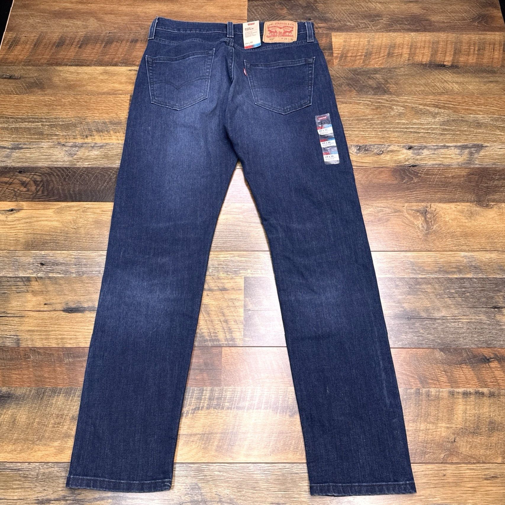 Levi's Levi's 502 Jeans Mens 29x32 Taper Stretch Denim Blue Regular Fit City 5-Pocket Logo Jeans Mens Size US 29 - 4 Thumbnail