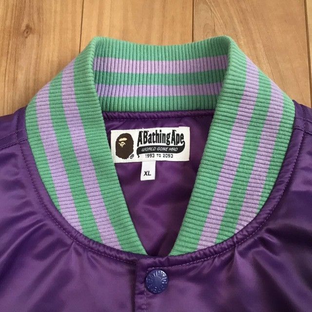 Bape BAPE logo satin jacket a bathing ape Size US XL / EU 56 / 4 - 5 Thumbnail