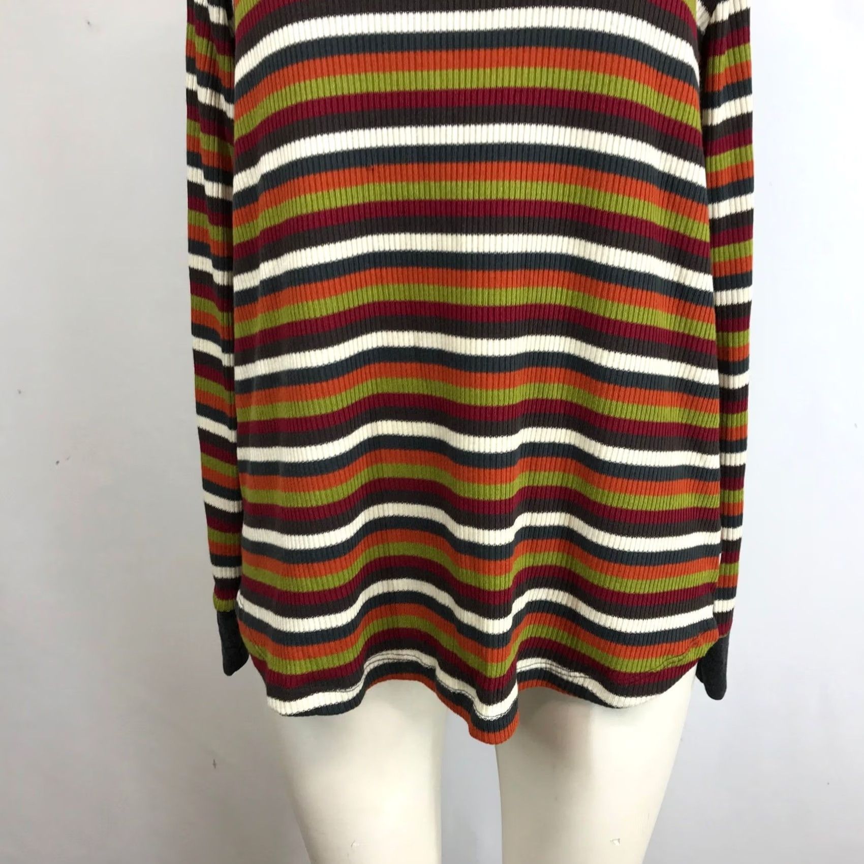 Vintage Staccato Striped Long Sleeve Crew Neck Shirt L Women's Orange Vintage? Size L / US 10 / IT 46 - 3 Thumbnail