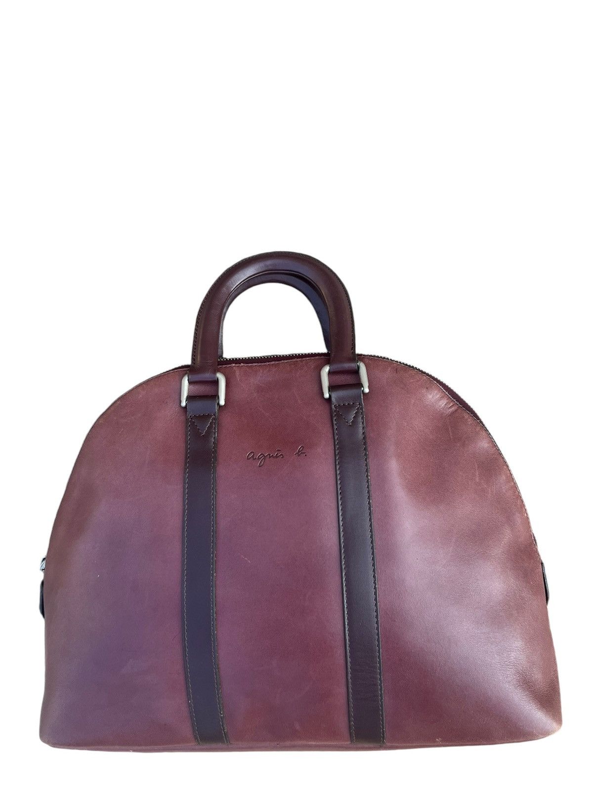 agnes b. Vintage Agnes B. Voyage Distress Fade Patina Leather Bag Size ONE SIZE - 5 Thumbnail