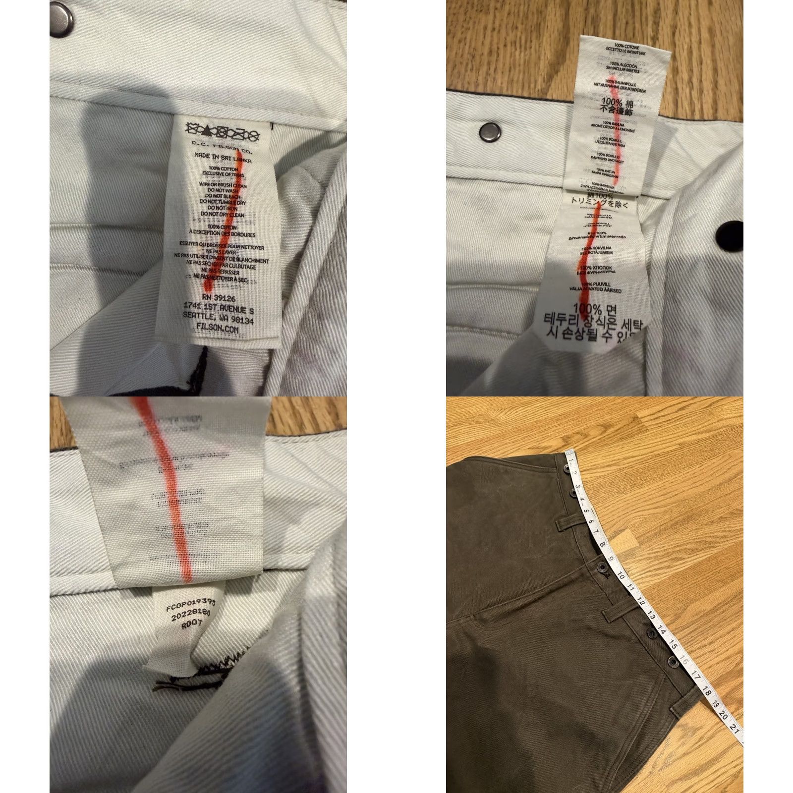 Filson Filson Pants Men’s 36 Regular Chino Canvas Cotton Twill Utility Size US 36 / EU 52 - 8 Thumbnail