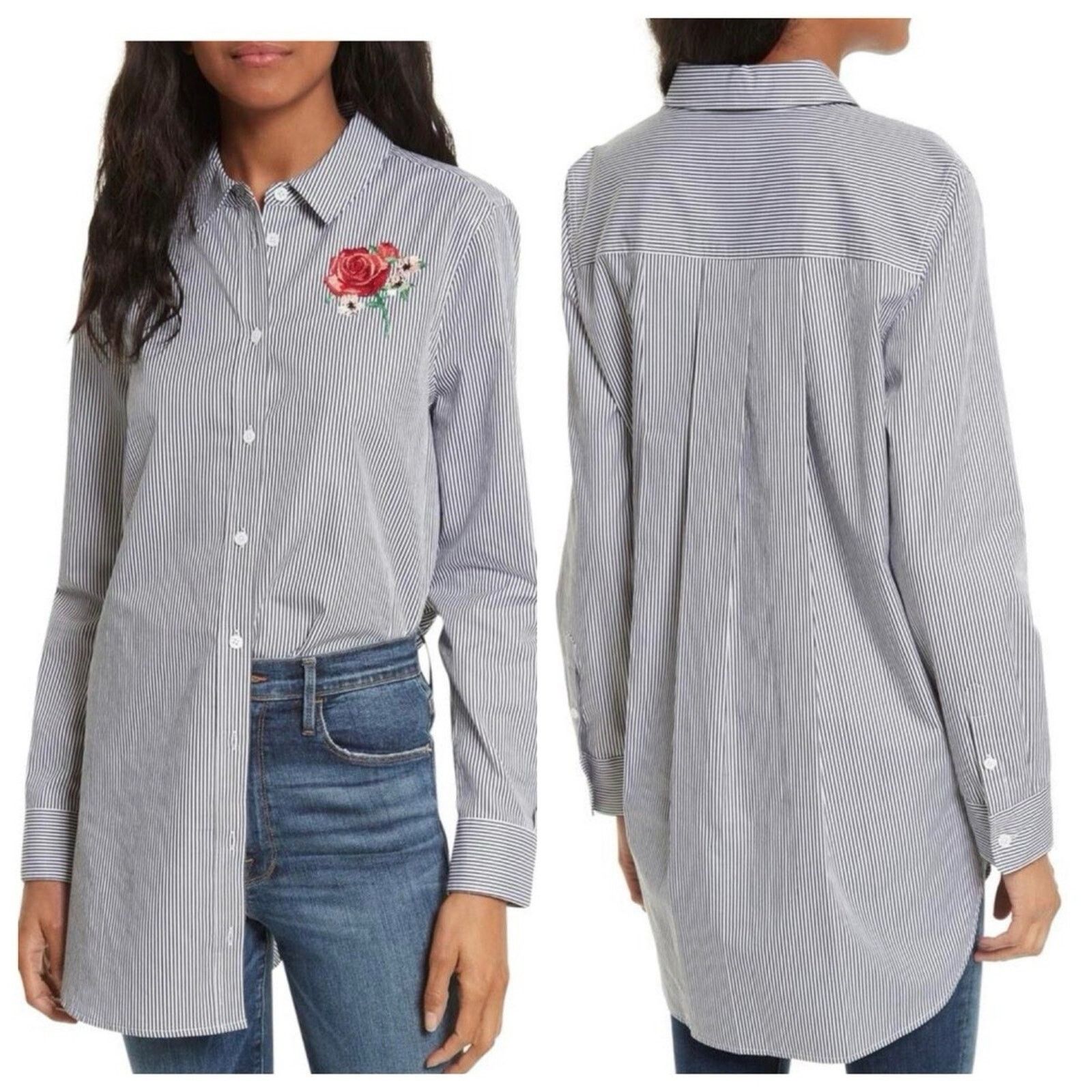 Equipment Equipment Carmine Rose Embroidered Tunic Button-down Top M Size M / US 6-8 / IT 42-44 - 1 Thumbnail