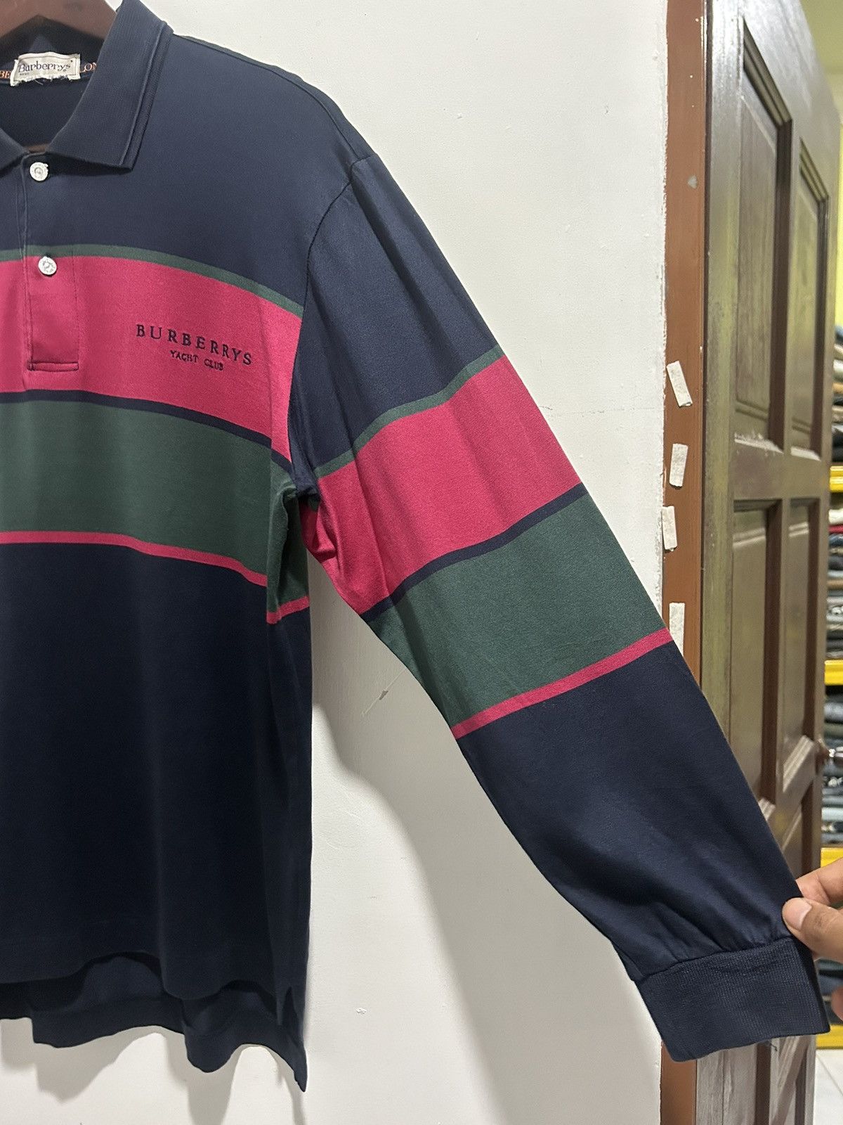 Burberry 1990s Burberrys Yacht Club Striped Shirt Size US M / EU 48-50 / 2 - 5 Thumbnail