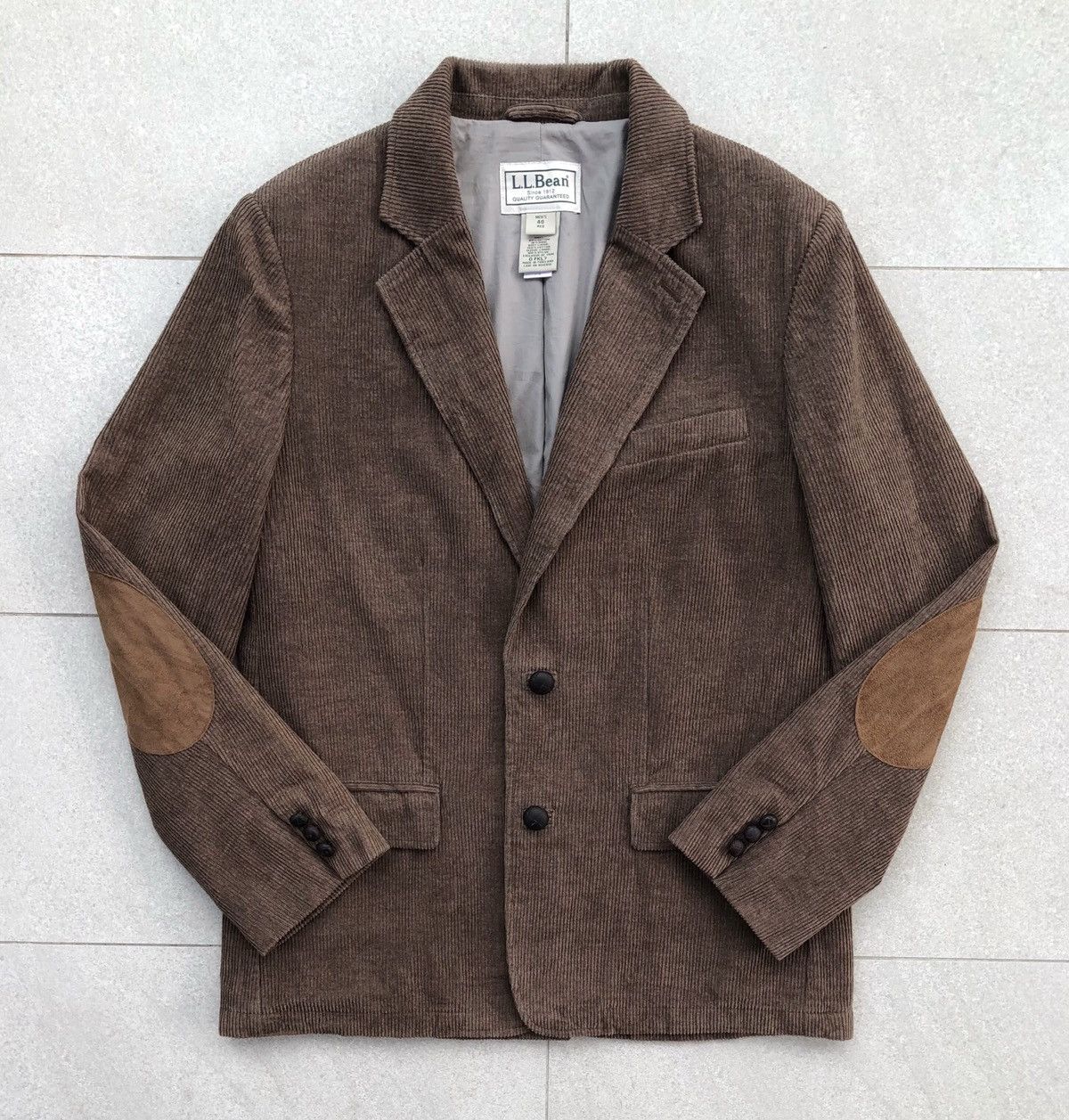 L.L. Bean L.L.Bean Corduroy Elbow Patch Plain Lined Coat Jacket Size US M / EU 48-50 / 2 - 1 Thumbnail