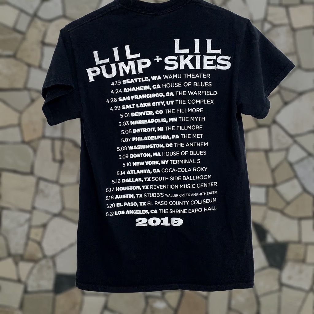 Gildan Lil Pump x Lil Skies 2019 Tour Tee T-Shirt Double Sided Sz Small Mens Black Cotton Knit Logo Graphic Print Hip Hop Merch Size US S / EU 44-46 / 1 - 1 Thumbnail