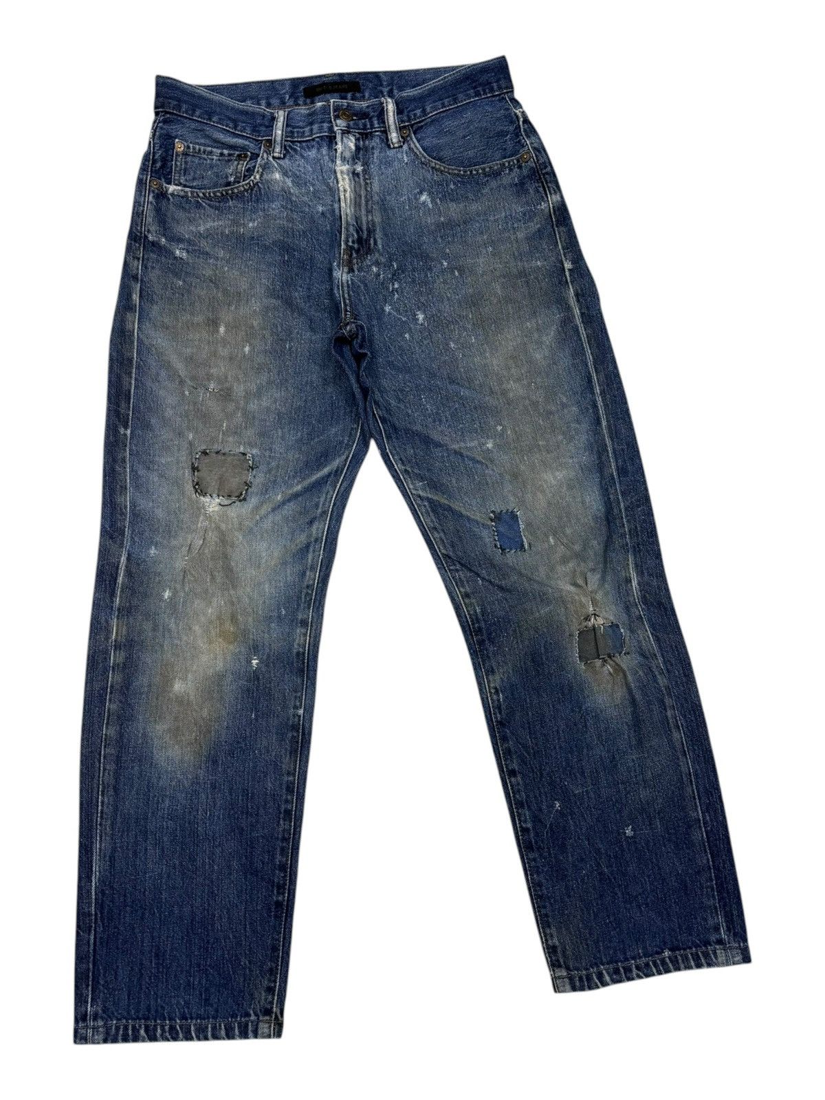 Undercover × Uniqlo Vintage Uniqlo Japan Distressed Dirty Jeans Size US 31 - 3 Thumbnail