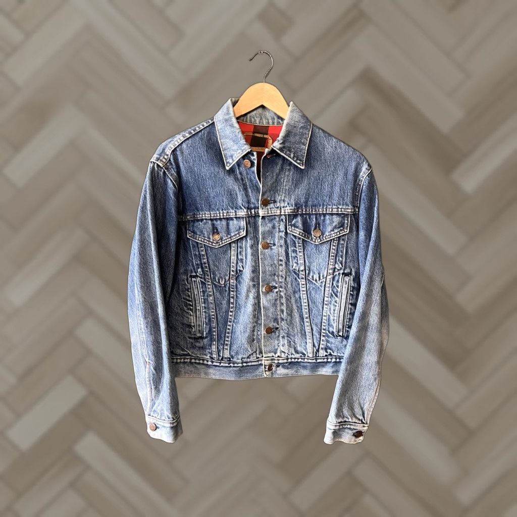 Denime VINTAGE Roebucks Denim Jacket Women Jacket 38 Blue Denim Embroidered Logo Lined 80s Western Trucker Jacket Size XS / US 0-2 / IT 36-38 - 1 Thumbnail