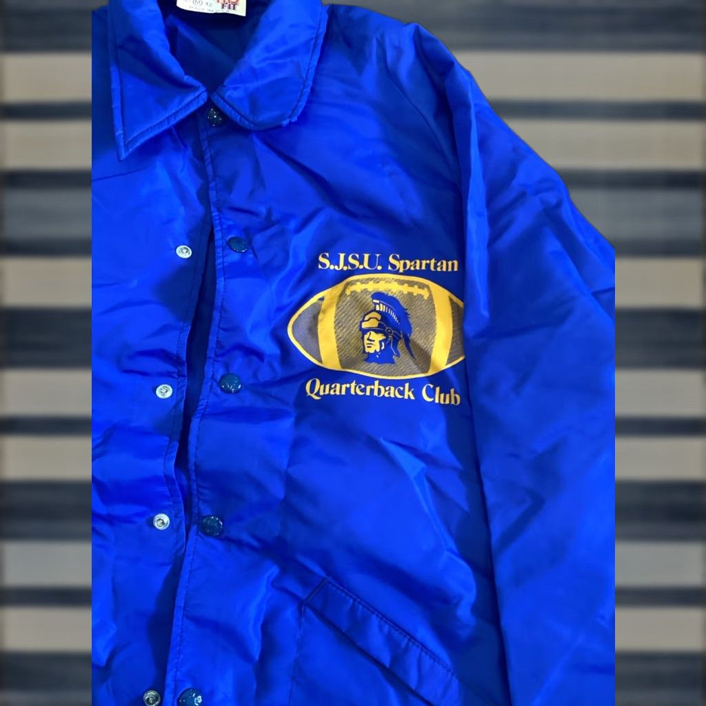 Vintage VINTAGE King Louie Pro Fit Track Jacket SJSU Spartan Blue M Mens Jacket Windbreaker - (No extra characters) Size US M / EU 48-50 / 2 - 1 Thumbnail