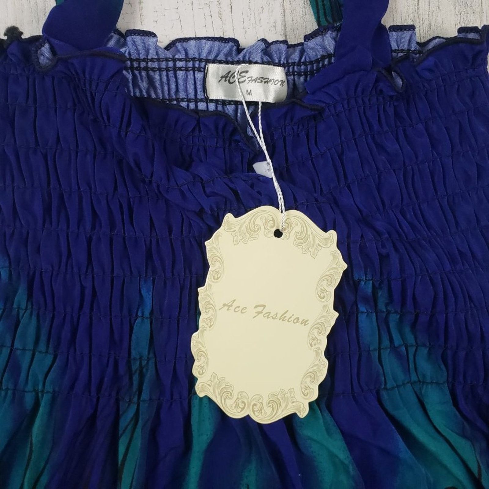 Other NWT Ace Fashioned Smocked Peacock Feather Summer Dress Small Size S / US 4 / IT 40 - 7 Thumbnail