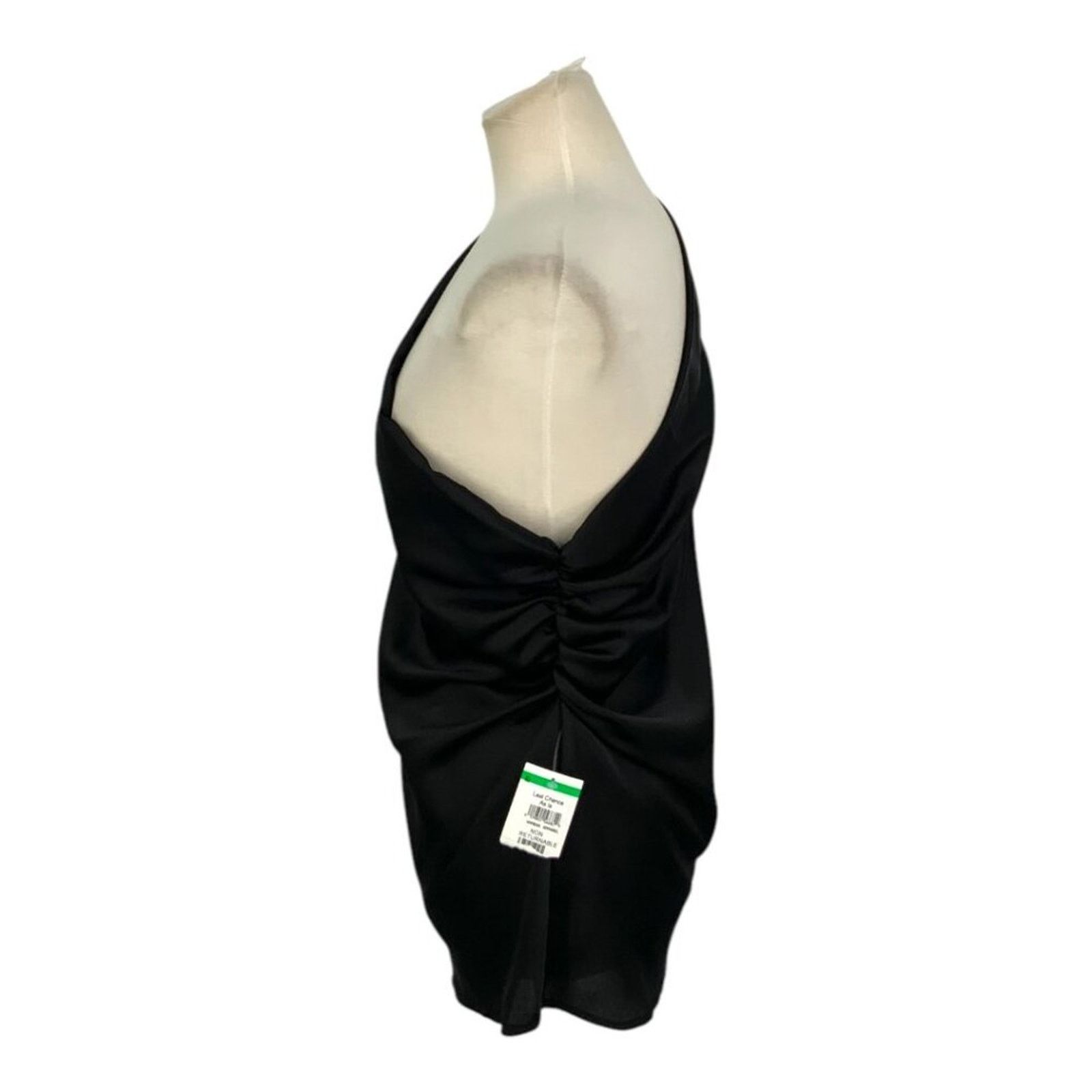 Other Renee C Satin One Shoulder Ruched Top Black XL NWOT $121 MSP Size XL / US 12-14 / IT 48-50 - 5 Thumbnail