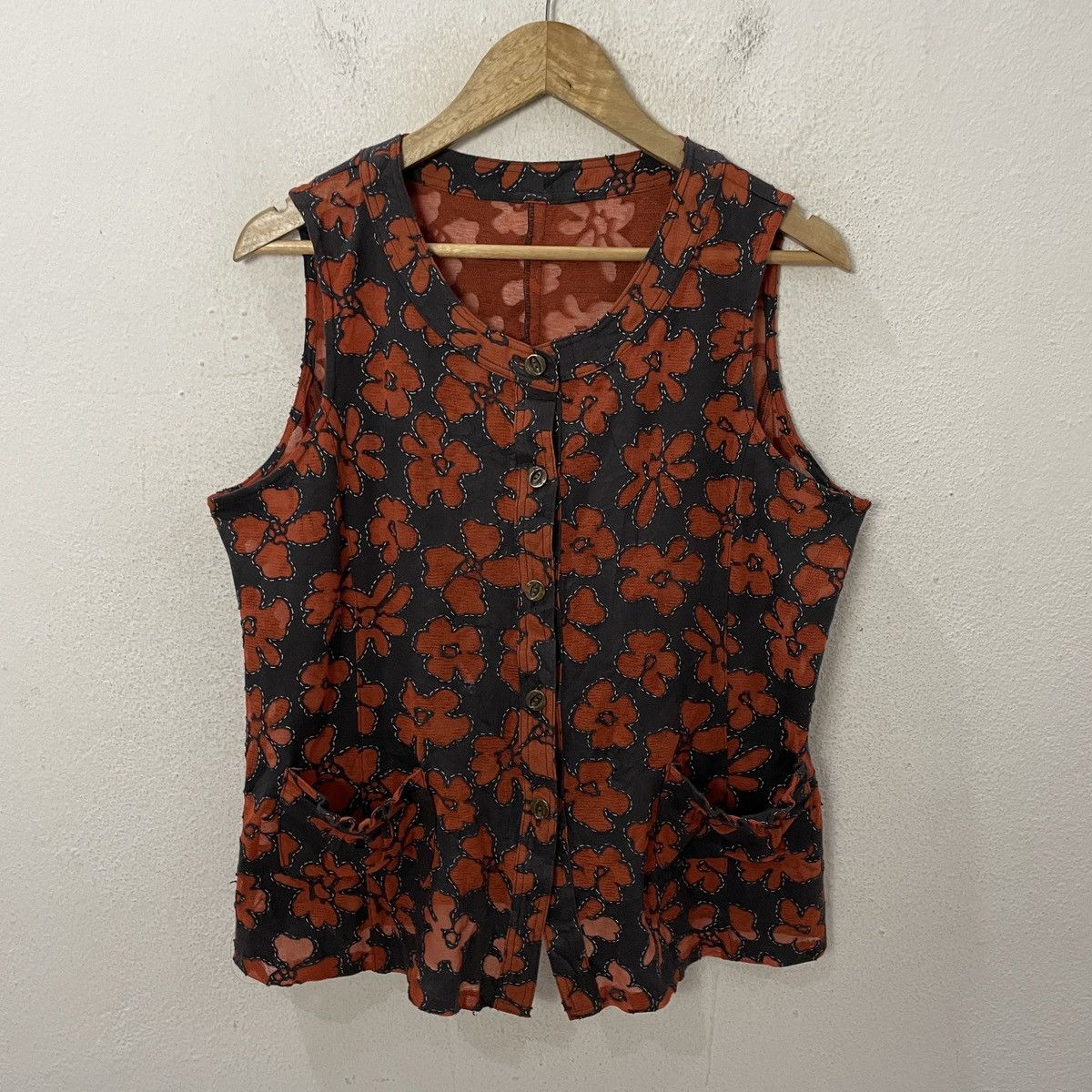 Japanese Brand Vintage Japanese Designer Art Sleeveless Jacket Size US M / EU 48-50 / 2 - 1 Thumbnail