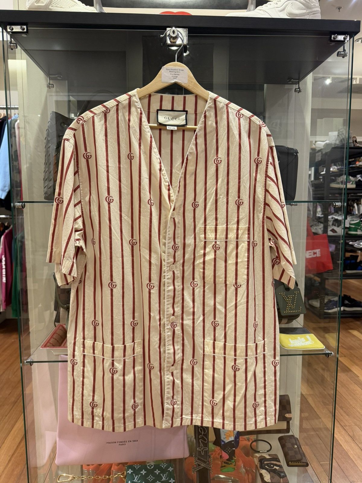 Gucci Gucci Double G Stripe Bowling Shirt Size US S / EU 44-46 / 1 - 1 Thumbnail