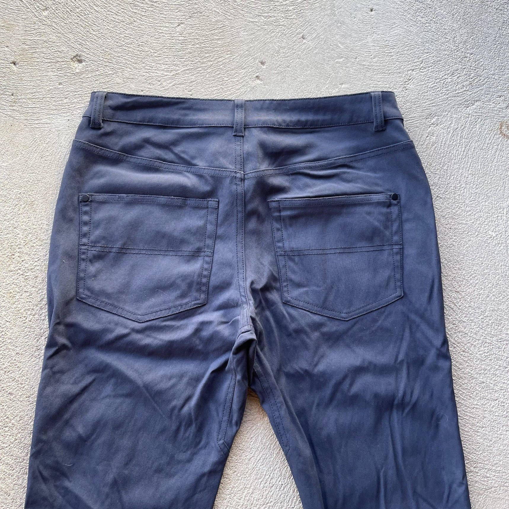 Vintage Western Rise Pants Mens 31x32 Chino Slim Fit Gray Nylon Spandex Stretch Flat Front Regular Inseam 32 Men's Casual Workwear Size US 31 - 4 Thumbnail