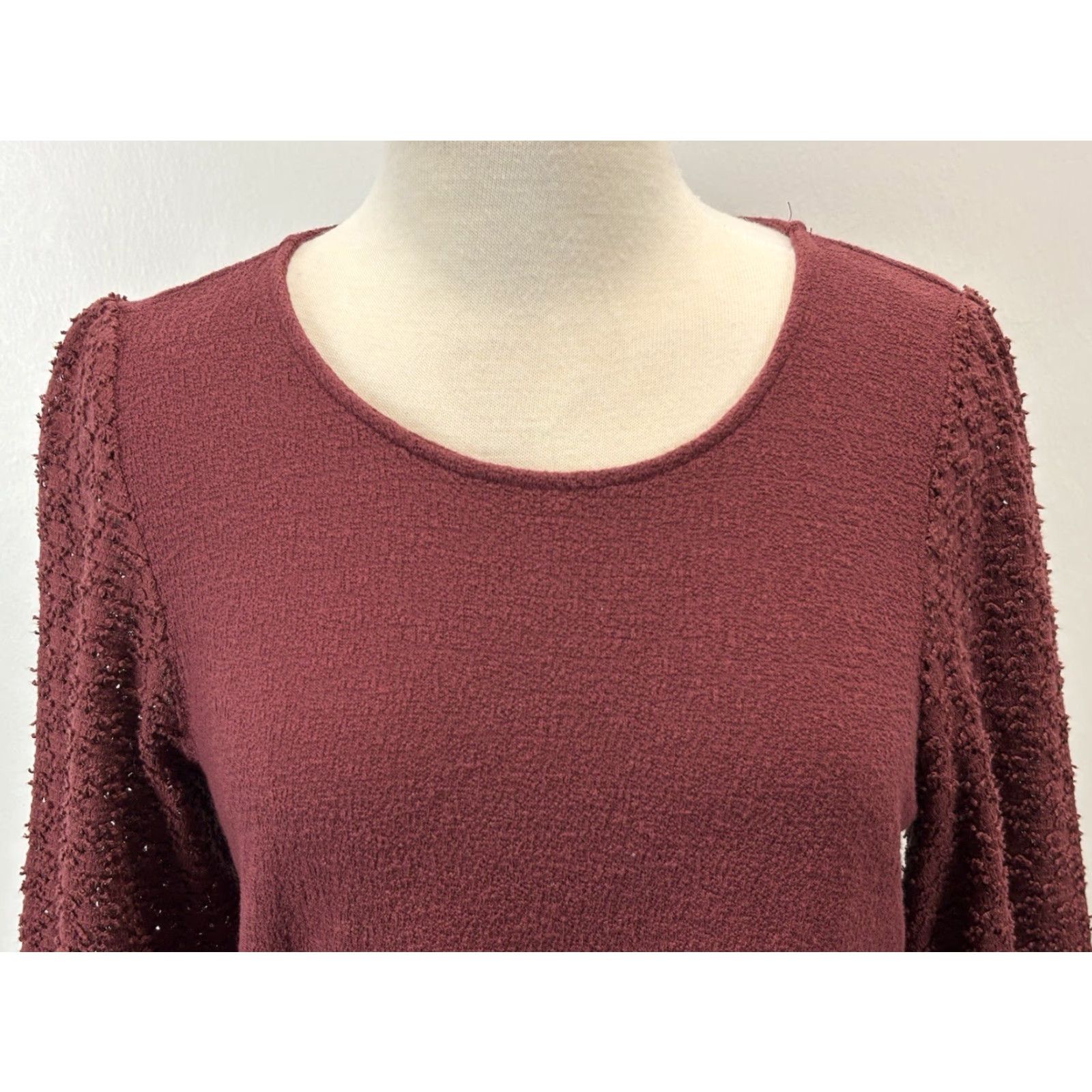 Madewell MADewell Casual Eyelet Ruffle Top Shirt Medium Red Long Sleeve Balloon Sleeve Womens Size M / US 6-8 / IT 42-44 - 5 Thumbnail
