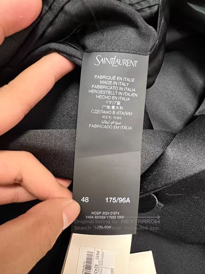 Saint Laurent Paris Saint Laurent Paris Satin Peak Lapel Double-Breasted Smoki Size US M / EU 48-50 / 2 - 6 Thumbnail