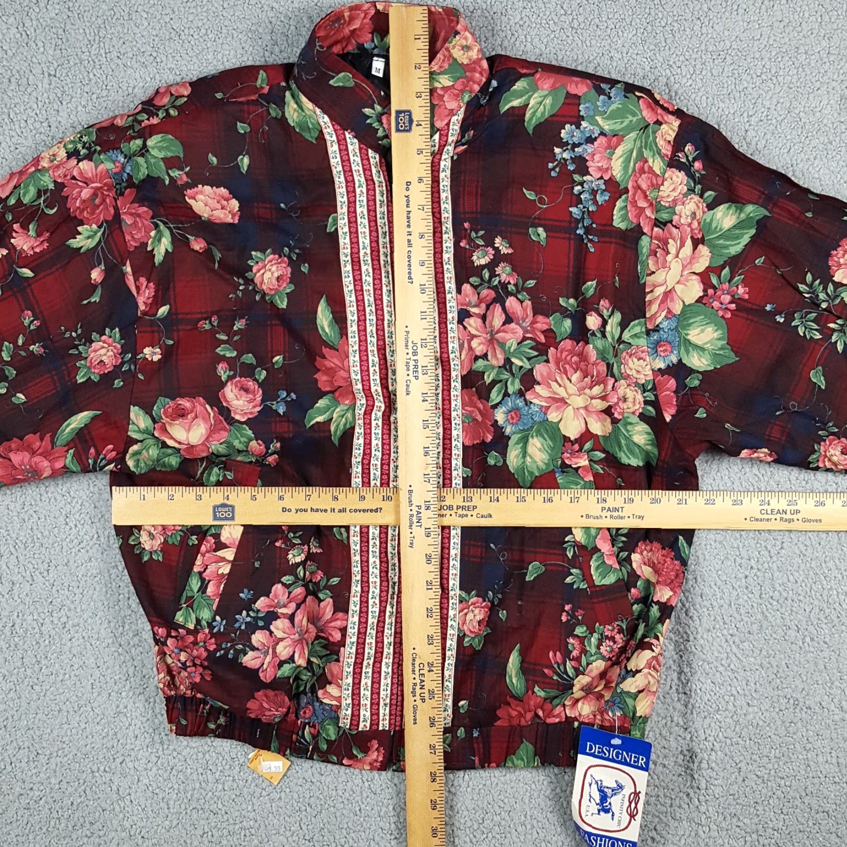 Pinko VINTAGE Infinity Chic Windbreaker Jacket Women's M Pink Plaid Floral Zip Up 80s 90s Boho Outdoor Autumn Seasonal Full Zip Lightweight Size M / US 6-8 / IT 42-44 - 6 Thumbnail