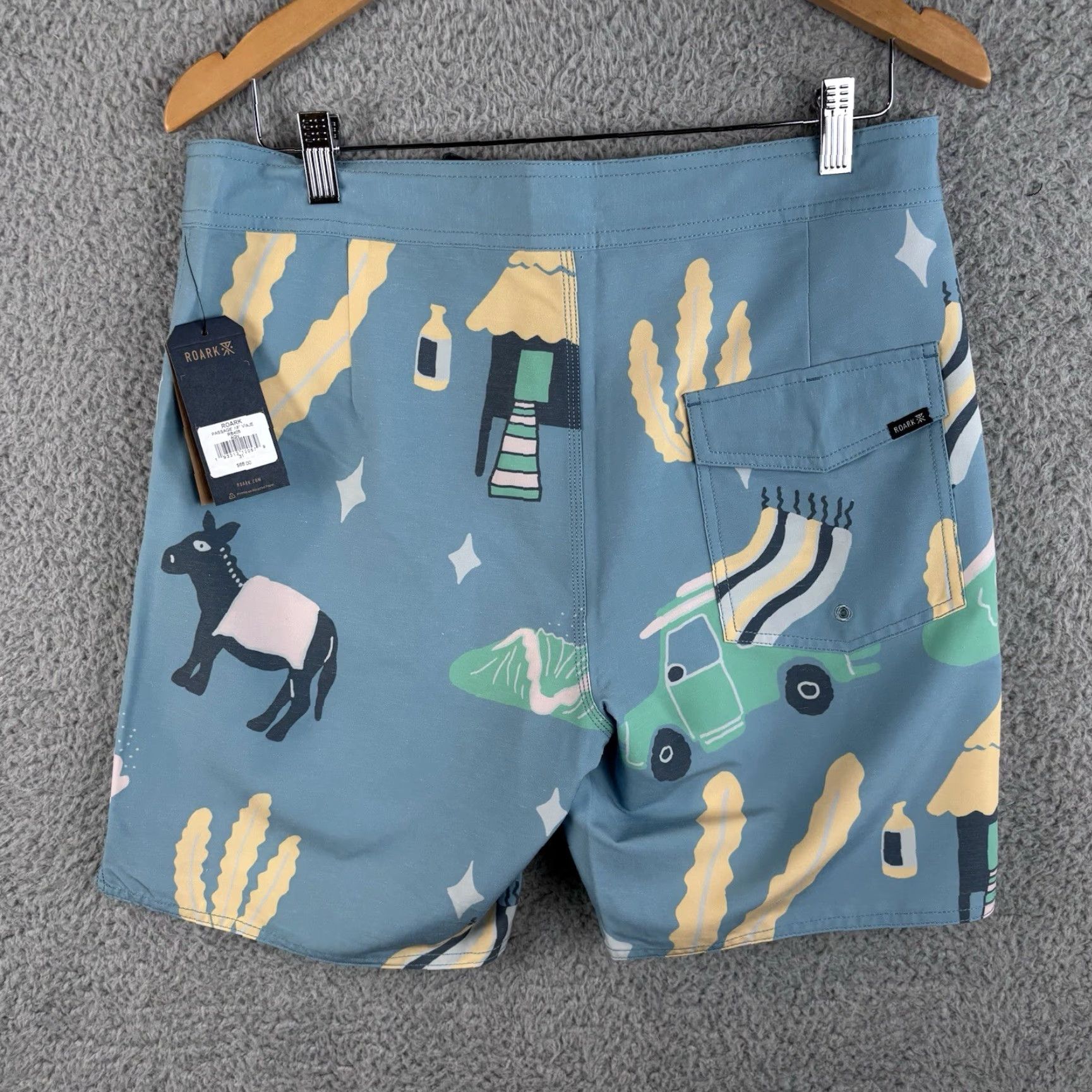 Roark Roark Board Shorts Mens 31 Dusty Blue Passage Viaje Swim Trunks 18" Outseam Size US 31 - 2 Thumbnail