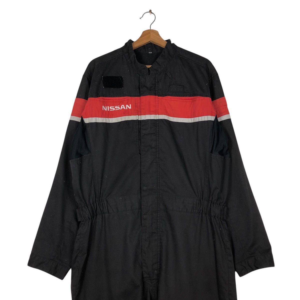 Japanese Brand 📌Vintage Overall Worker Racing Nissan Big Logo Spell Out Size US 38 / EU 54 - 5 Thumbnail