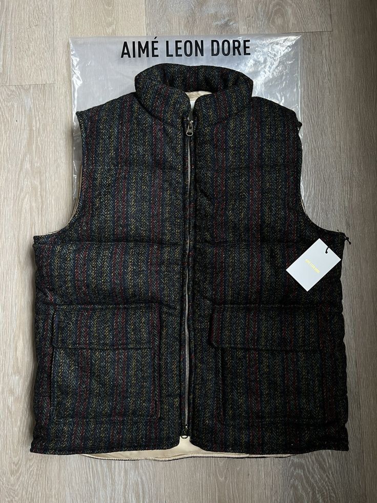 image of Aime Leon Dore Multicolor Herringbone Vest Medium Nwt, Men's