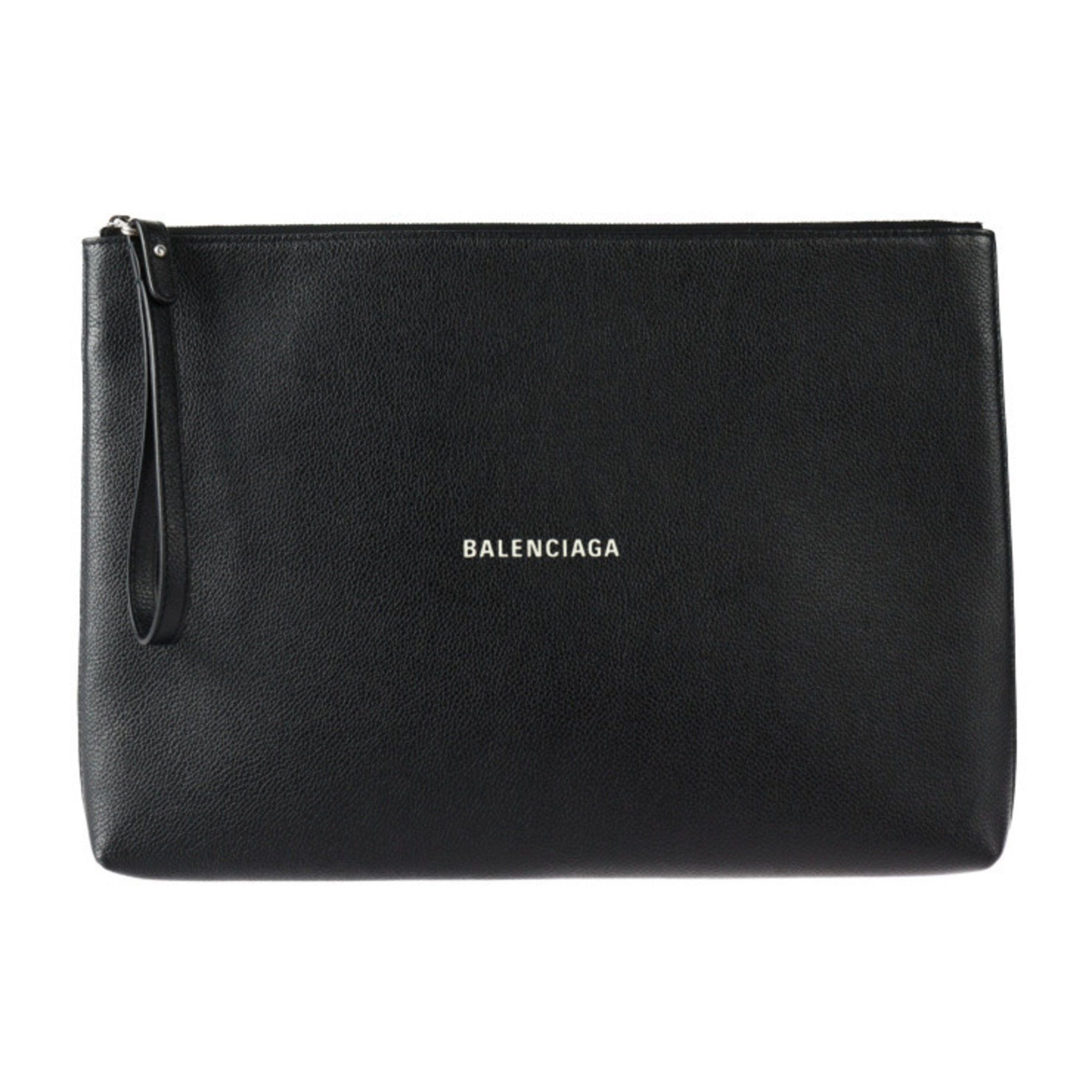 Balenciaga BALENCIAGA Everyday Clutch Bag 640538 Leather Black Wristlet Pouch Grailed