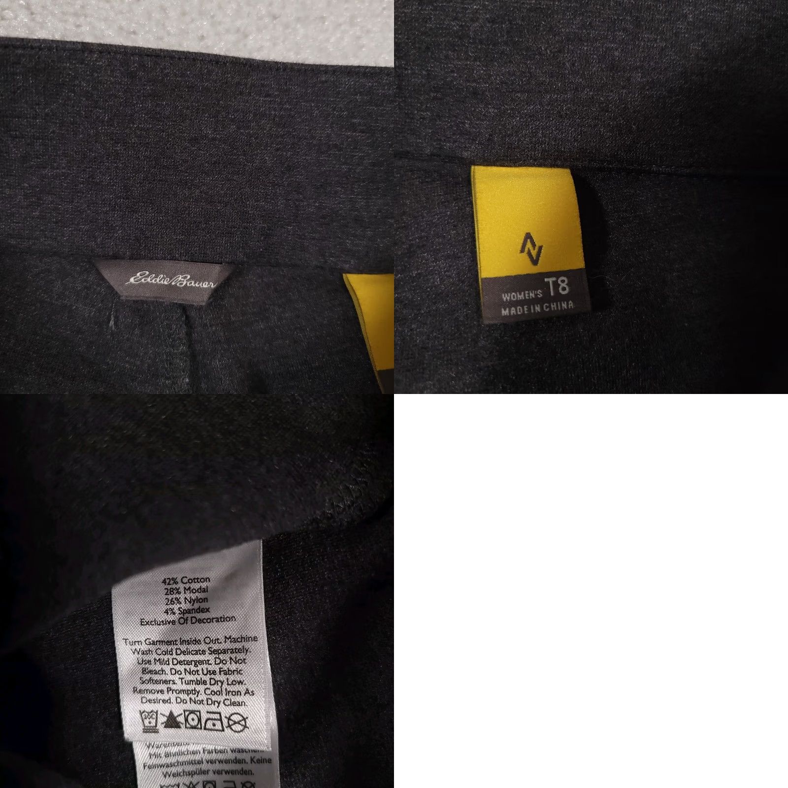 Eddie Bauer Eddie Bauer Pants Womens 8L Gray Trail Tight Ankle Leggings Side Zip Run Hike Size 30" / US 8 / IT 44 - 9 Thumbnail