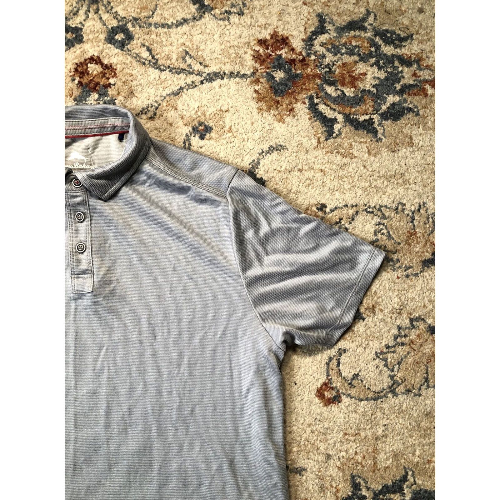 Tommy Bahama Tommy Bahama Polo Shirt Mens Gray Short Sleeve Cotton Blend Regular Fit Casual Golf Beach 90s? Size US M / EU 48-50 / 2 - 4 Thumbnail