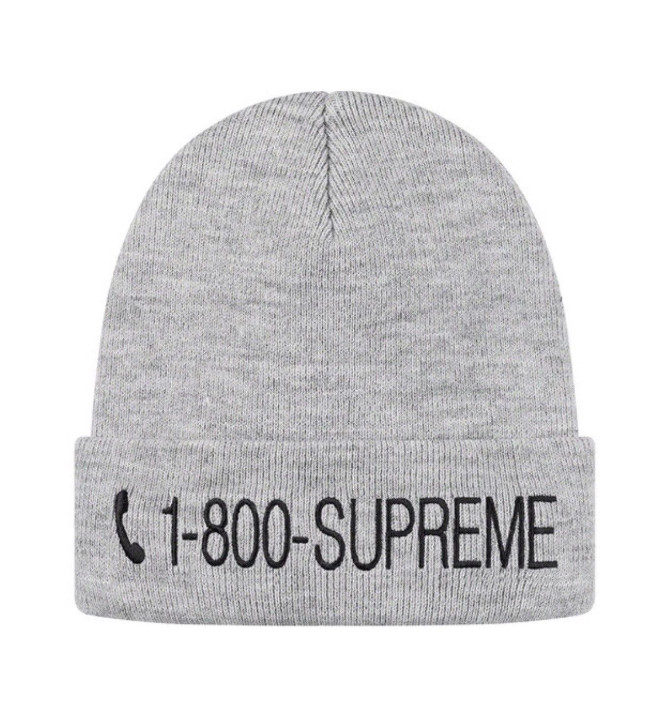 Supreme Supreme 1-800 Beanie Heather Grey Size ONE SIZE - 1 Preview