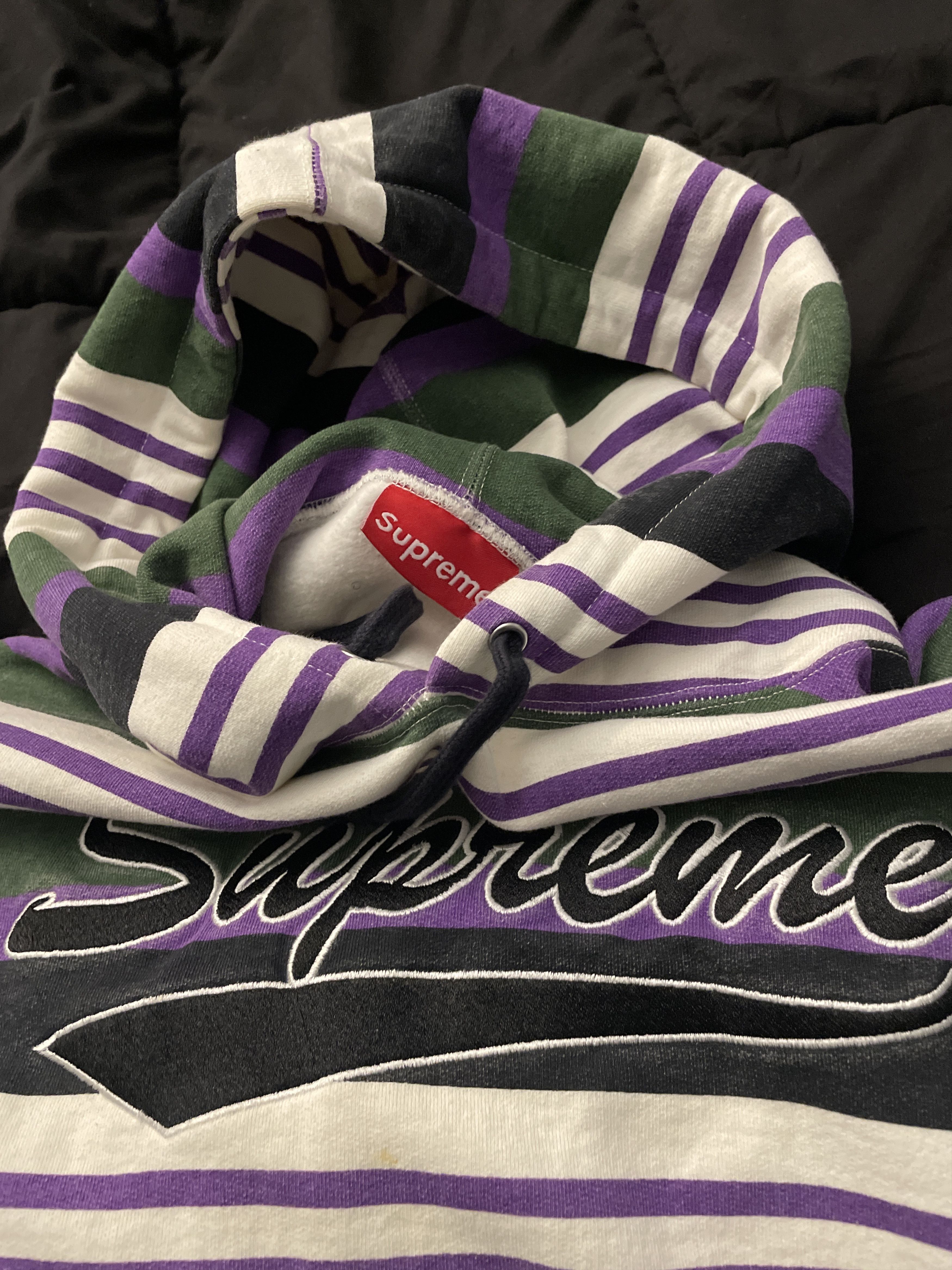 Supreme Supreme Striped Hooded Sweatshirt Size US M / EU 48-50 / 2 - 2 Thumbnail