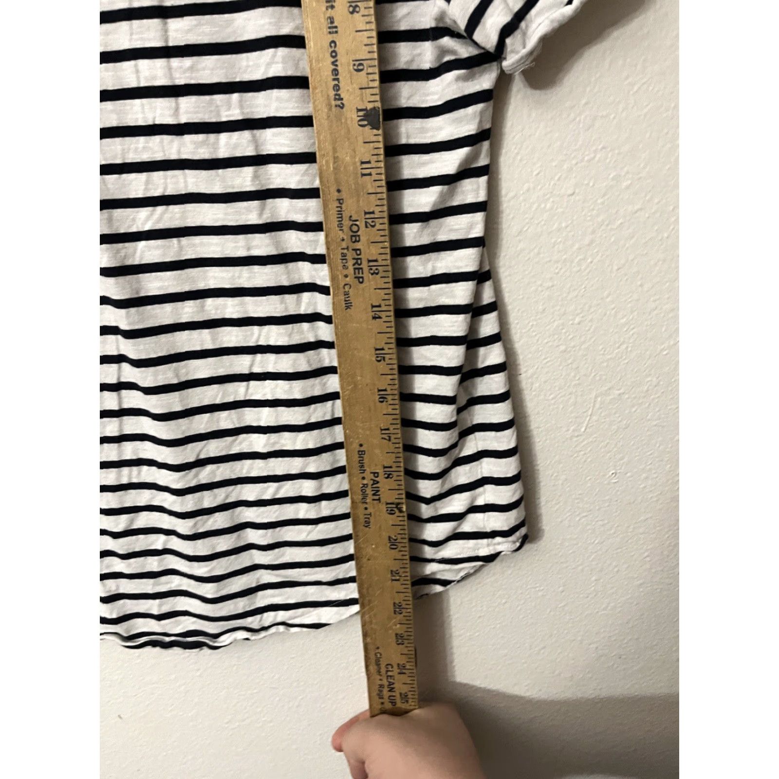 H&M H&M White Striped T-Shirt Women Small Cotton Blend Short Sleeve Classic Size S / US 4 / IT 40 - 4 Thumbnail