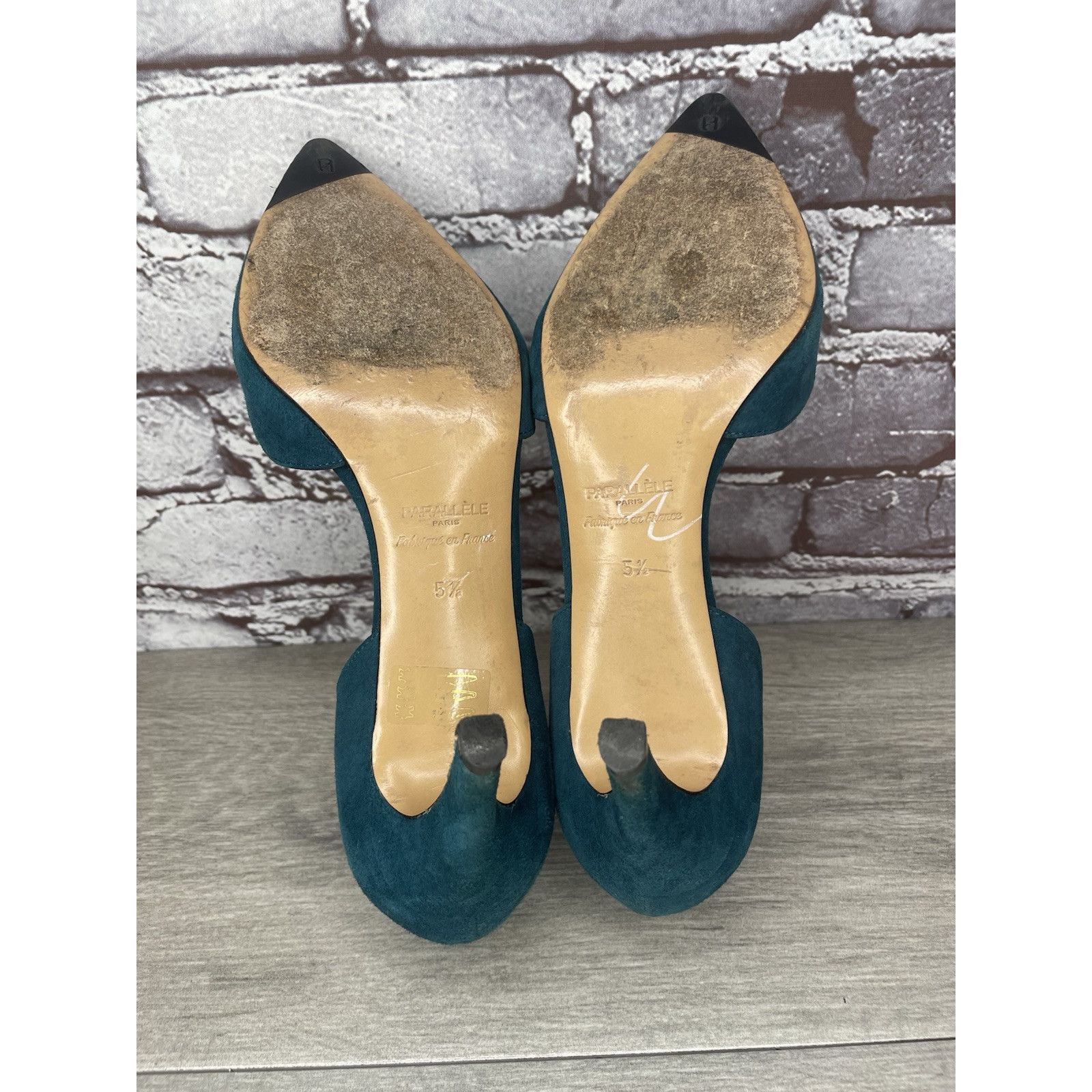 Other Parallele Blue Suede Leather Pointed Toe Stilettos Heels Wom Size US 7.5 / IT 37.5 - 12 Thumbnail