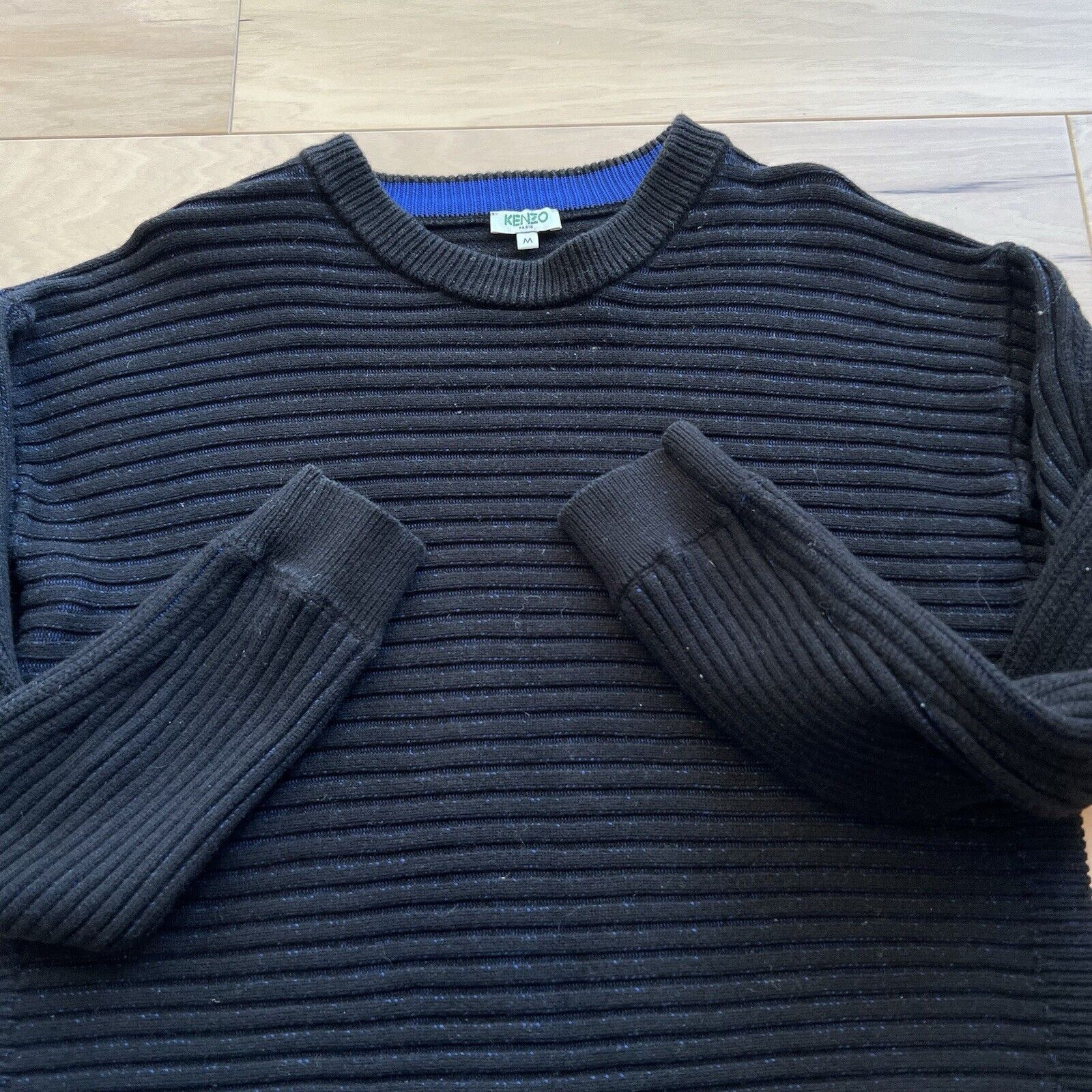 Kenzo Kenzo Paris Sweater Women's Medium Black Blue Wool Size M / US 6-8 / IT 42-44 - 4 Thumbnail