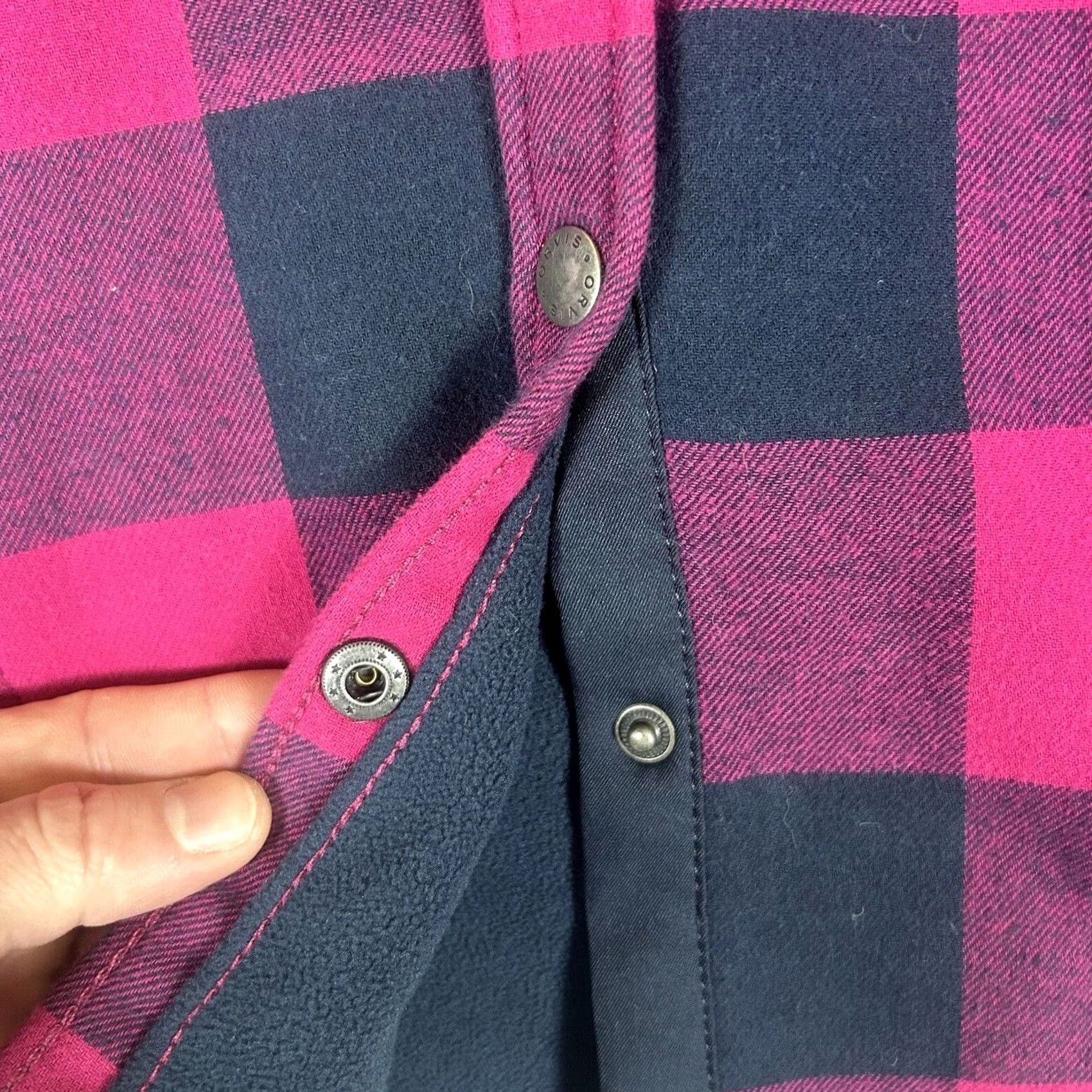 Orvis Orvis Womens Small Fuchsia Plaid Flannel Lined Snap Button Shirt Jacket Shacket Size S Size S / US 4 / IT 40 - 6 Thumbnail