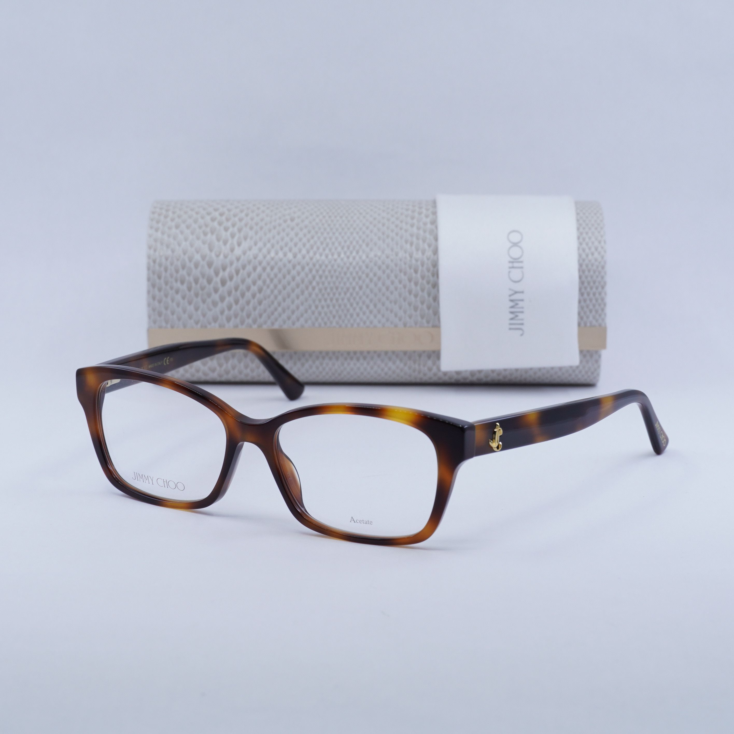 Jimmy Choo Jimmy Choo JC270 0086 00 Eyeglasses Havana 53mm Rectangle Size ONE SIZE - 5 Thumbnail