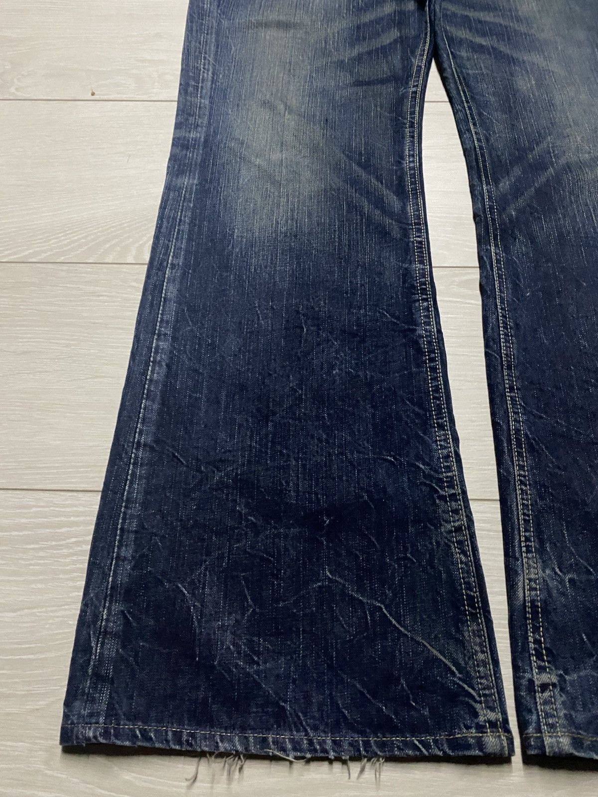Japanese Brand Vintage Denim Craft Mud Faded Wash Distressed Repair Flare Size US 36 / EU 52 - 7 Thumbnail