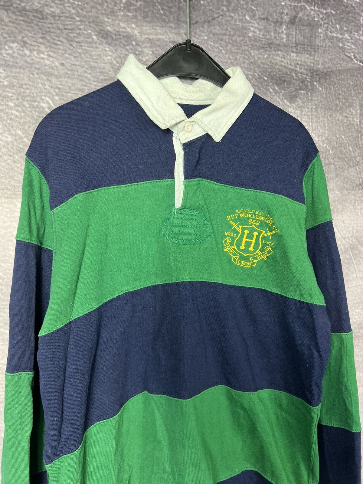 Huf HUF Rugby Shirt Stripped Longsleeve Embroidered Size US M / EU 48-50 / 2 - 3 Thumbnail