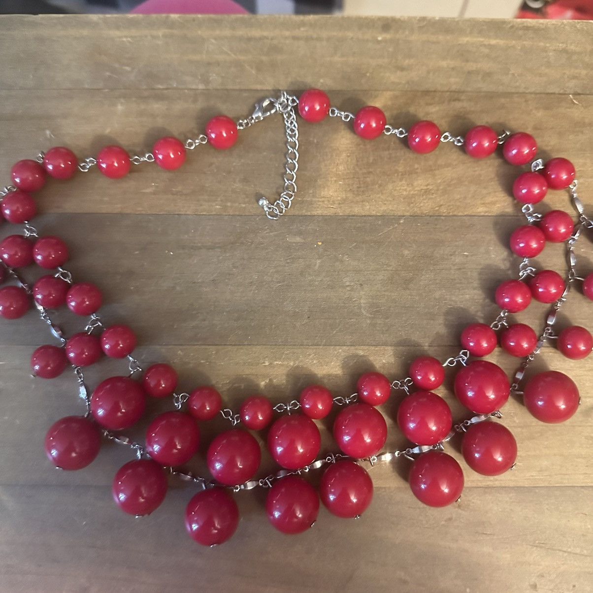 Other Cherry red layered statement bead necklace Size ONE SIZE - 2 Thumbnail