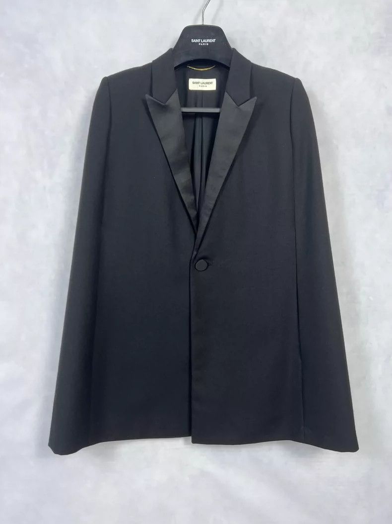 Saint Laurent Paris Saint Laurent Black Smoking Jacket Cloak- DMC Size US M / EU 48-50 / 2 - 1 Thumbnail
