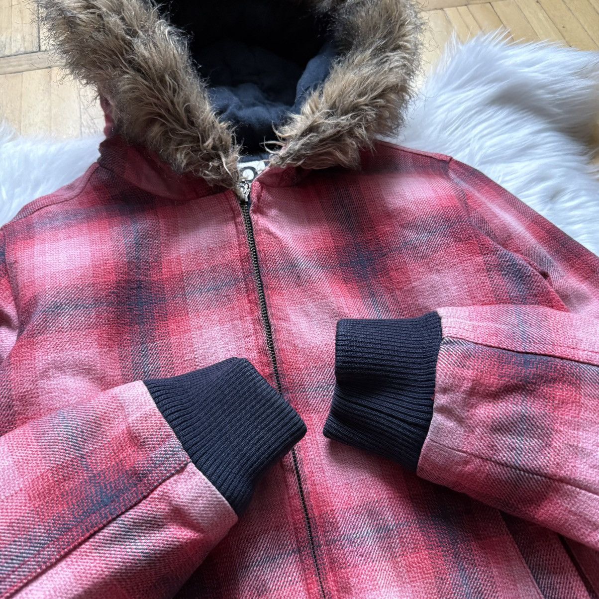 If Six Was Nine 📌 Vintage Roxy Quiksilver Faux Fur Y2K Bomber Jacket Size S / US 4 / IT 40 - 11 Thumbnail